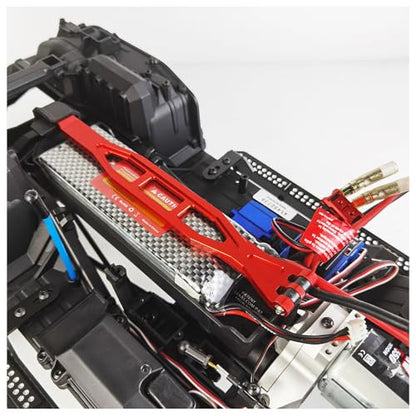 Aluminum Alloy Battery Holder RC Battery Holder Strap Fixed Mounting Plate for 1/10 RC Crawler Car TRX4 TRX-4 Upgrades Upgrades Parts (Red) - color: Red