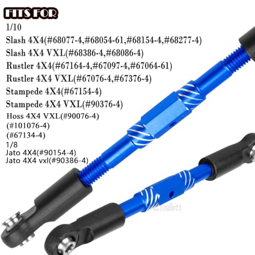 RC Aluminum Turnbuckles Camber Links Upgrades Part for 1/10 Slash/Rustler/Stampede/Hoss,1/8 Jato 4X4 4WD VXL,Turnbuckles Camber Links Hops Up,Navy Blue (#9027#9028#9029) - color: Navy Blue-(for 1/10）