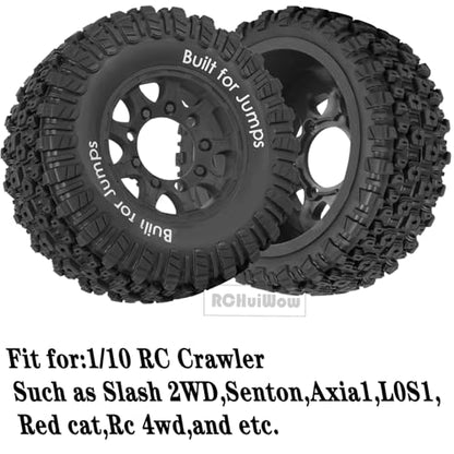 12mm/14mm/17mm Hex RC Tires for 1/10 RC Scale Truck Slash 2WD 4×4 Senton Axia1 L0S1 Red cat Rc 4wd,1/10 Short Course Truck Tires w/Foam Inserts,4PCS,Black - color: Black(4pcs)