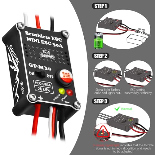 GOUPRC Upgrade 30A Brushless ESC & 3500KV Outrunner Brushless Motor for 1/18 TRX4M/ Ascent-18 Redcat RC Crawler Car Buggy Trcuck - style: For Both TRX4M & Redcat 1/18