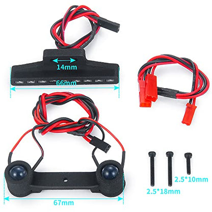 1:16 RC Led Light Kit Headlight Taillights Front/Rear Lamp Upgrades for 1/16 Scale mini E-RVEO RC Truck Car