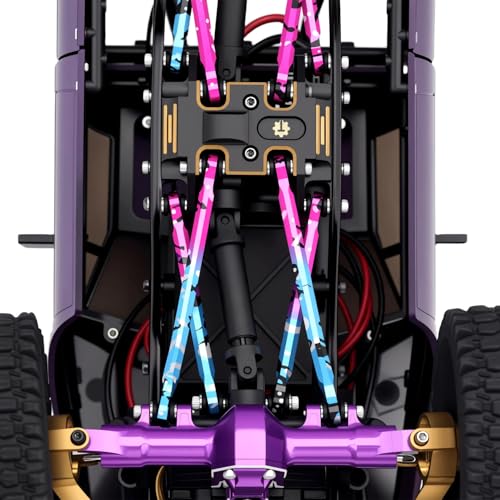 Splash Anodizing Aluminum High Clearance Chassis Links Set for Axial SCX24 Chevrolet C10 JLU Bronco Base Camp 1/24 RC Crawler Car