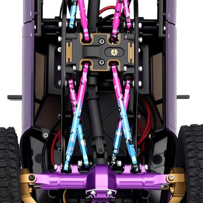 Splash Anodizing Aluminum High Clearance Chassis Links Set for Axial SCX24 Chevrolet C10 JLU Bronco Base Camp 1/24 RC Crawler Car
