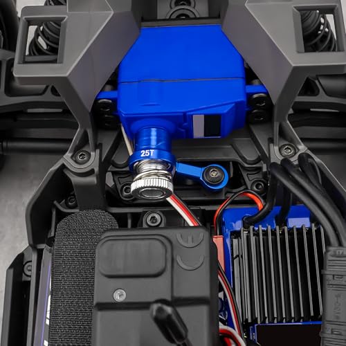 Fixed Link Steering 25T Servo Arm for Tra-xxas Mini Maxx 2S XRT | 1/16 RC Car Blue Aluminum Upgrade Parts - color: Blue