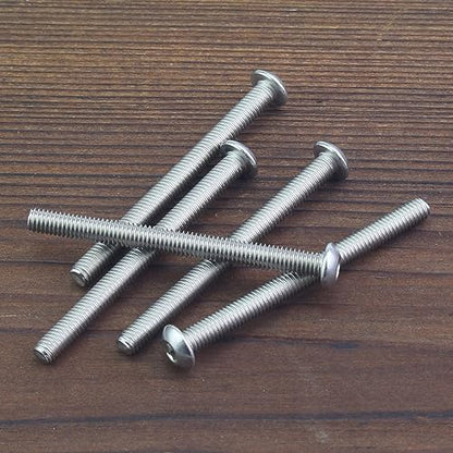 HELIFOUNER 50 Pieces M3 x 35mm, Thread Pitch 0.5mm, 304 Stainless Steel (18-8) Button Head Socket Cap Screws, Fully Threaded - size: M3 x 35mm