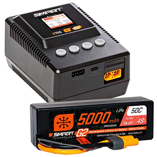 Spektrum Smart Powerstage Surface Bundle: 5000mAh 4S LiPo Battery / S155 Charger, SPMXPSS400