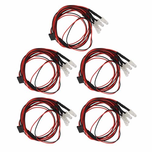 RC LED Lights Kit Durable and Bright 5PCS 7.4V 5mm 2 Blue 2 Green LEDs Silicone Wire for RC Car Parts Hsp