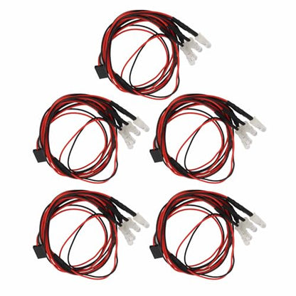 RC LED Lights Kit Durable and Bright 5PCS 7.4V 5mm 2 Blue 2 Green LEDs Silicone Wire for RC Car Parts Hsp