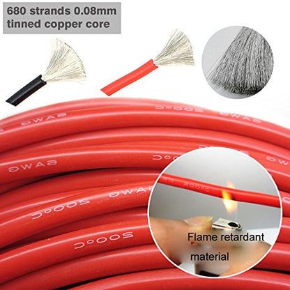 TUOFENG 12 AWG Silicone Wire - Flexible Tinned Copper, Red/Black 20ft - size: 12 AWG 2 colors wire 10ft