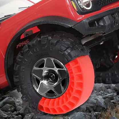 1.0 RC Silicone Rubber Insert Foam Fit 58-64mm 1/24 Crawler Wheels Tires Super Soft Waterproof 55 x 20mm for 1:24 1:18 Crawler Car Traxxas TRX4M SCX24 FCX24 AX24 Upgrades 4PCS (Red) - color: Red