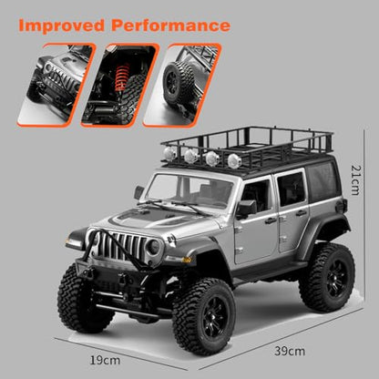 1/12 RC Crawler RTR, MN-128 Off-Road Truck, 4x4 RC Rock Crawler with 2.4G Remote Control RC Jeep Car Model for Adults Hobby Gifts (Gray) - color: Gray