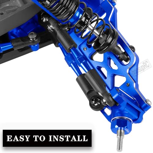 Upgrades Parts for 1/10 Slash VXL 2WD/Stampede VXL 2WD/Rustler VXL 2WD/Bandit VXL 2WD,Aluminum Front Steering Block Knuckles & C-Hubs Caster Blocks & Rear Hubs Hops Up,Navy Blue - color: Navy Blue(upgrades Parts)