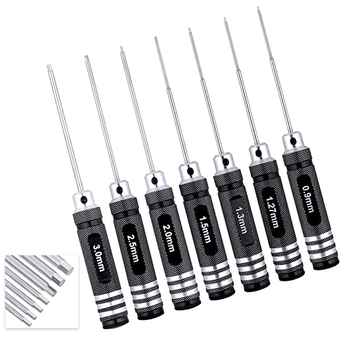 Hex Screwdriver Set 0.9mm 1.27mm 1.3mm 1.5mm 2.0mm 2.5mm 3.0mm 7pcs Hex Head Allen Wrench RC Tools Kit Fit Traxxas Arrma Axial Losi Redcat