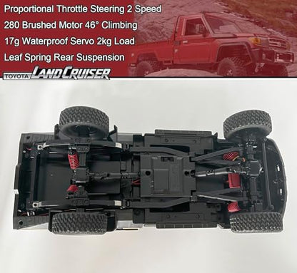 WPLDEWAN MN82S RC Rock Crawler RC Truck 4x4 1/12 Scale Toyota Land Cruiser | Remote Control Crawler Off Road Vehicle All Terrain Full Proportional 280 Motor Upgraded Chassis Adult