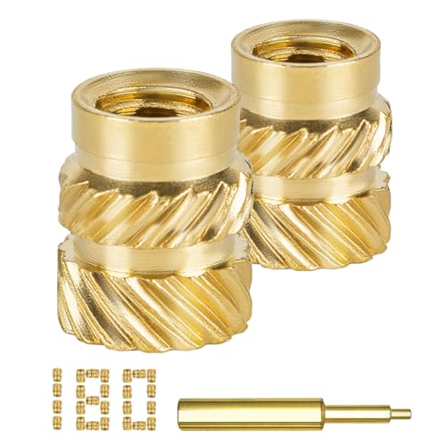 QSJ 180Pcs Threaded Inserts Heat Set Inserts Kit M2.5x4x3.5 Brass Insert Nut with Soldering Iron Tip for 3D Printed Plastic Materials - size: (180pcs) M2.5x4x3.5