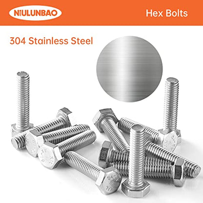 M5-0.8 x 10mm Heavy Duty Hexagon Bolts Hex Head Screws, 304 Stainless Steel, Metric Machine Fully Thread, Bright Finish, 50PCS - size: M5-0.8 x 10mm(50PCS)