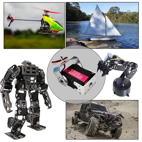 150KG Digital RC Servo,RDS51150 Dual Shafts 12V High Torque Stainless Steel Metal Gear Large Steering Servo Motor with Mounting Brackets for 1/5 RC Car Crawler Robotic Arm Control Angle 270°
