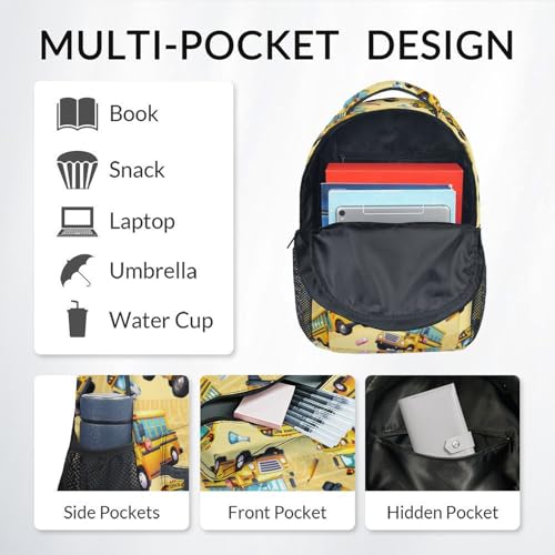 Kid Backpack Boys - School Bus Backpacks for Toddler - Durable Children Bookbag - School Bag for Kindergarten/Preschool/Elementary(17 Inch) - color: Color-6