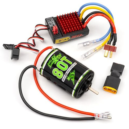 Brushed Power Combo 540 80T 3.175MM Motor 60/320A ESC BEC 6V/2A Splash-Proof for 1/10 RC Crawler Car Axial SCX10 AXI03007 90046 TRX4 D90 Monster Truck