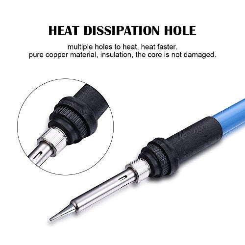 Soldering Iron Kit Electronics - FEITA Adjustable Temperature Solder Iron AC110V 60W with 5Pcs Different Solder Tips, Soldering Stand, Solder Wire for Variously Electronic Repair - color: 60w 8in1