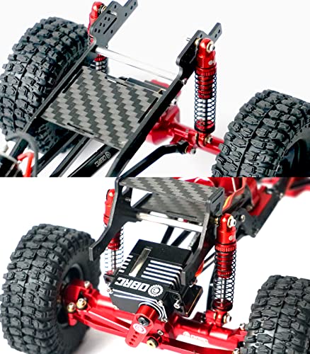 OGRC Shocks Absorber Oil Threaded Damper Aluminum Front & Rear Shocks for Axial SCX24 C10 JLU Deadbolt Gladiator Bronco Upgrade Parts (Red) - color: Red
