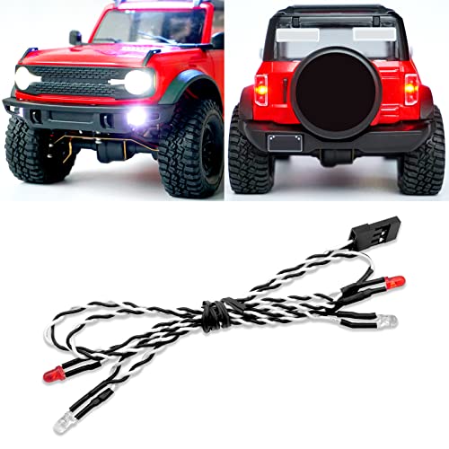 OGRC RC Led Headlights & Taillights Kit for TRX4M 1/18 RC Crawler Car (White & Red)