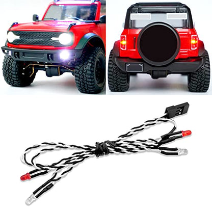 OGRC RC Led Headlights & Taillights Kit for TRX4M 1/18 RC Crawler Car (White & Red)