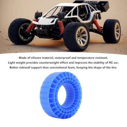 1.9Tire Inserts Silicone Rubber Insert Foam, Silicone Insert Foam Fit 1.9 Wheel Tires, Silicone Tire Inserts Fit Wheel Tires 1/10 Crawler Accessories Red (Blue) - color: Blue