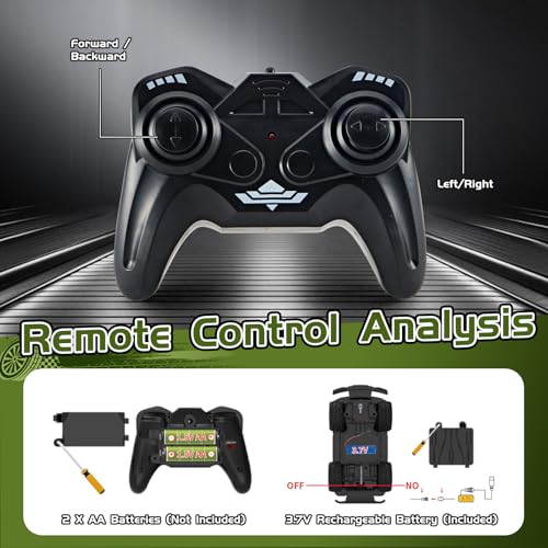 Dinosaur-Shaped Off-Road Vehicle Remote Control Cool Off-Road Vehicle Truck, 2.4GHz RC Car with LED Lights, 1:20Scale, RC Truck, Remote Control car from a Long Distance.Gifts for Boys (Green) - color: Green