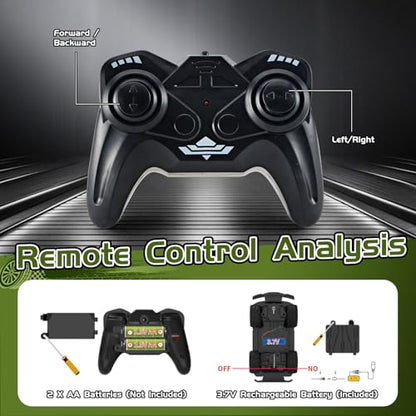 Dinosaur-Shaped Off-Road Vehicle Remote Control Cool Off-Road Vehicle Truck, 2.4GHz RC Car with LED Lights, 1:20Scale, RC Truck, Remote Control car from a Long Distance.Gifts for Boys (Green) - color: Green