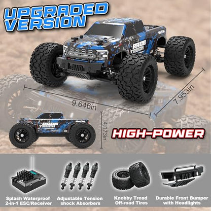 HAIBOXING RC Cars 1/18 Scale 4WD Off-Road Monster Trucks with 36+KM/H High Speed, 2.4 GHz Remote-Controlled Electric All Terrain Waterproof Vehicles with Rechargeable Battery for Kids and Adults RTR