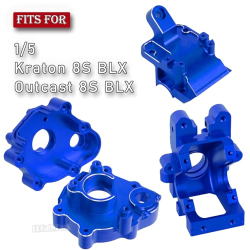 RC Center Gearbox & Front or Rear Transmission Case Upgrades Part for 1/5 Kraton 8S BLX Outcast 8S BLX,Aluminum Alloy Front or Rear Gearbox & Center Transmission Gearbox Hops Up,Navy Blue - color: Navy Blue - (Gearbox)