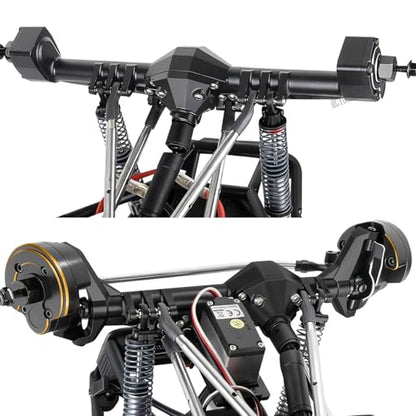 RC Upgrades Part Portal Axles for 1/10 DIY SCX10 SCX10 II,Capra 1.9 UTB 4X4 4WD,RCYouHott 1/10 Capra 1.9 UTB & SCX10 RC Crawler Car Aluminum Front Rear Axle,Black - color: Black-(upgrades Part）