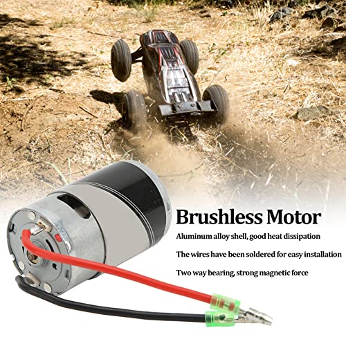 550 Brushed Motor, 22500 RPM High Speed Motor Two Way Bearing 12T Aluminum Alloy RC Parts for 1/10 Climbing Car Big Bike