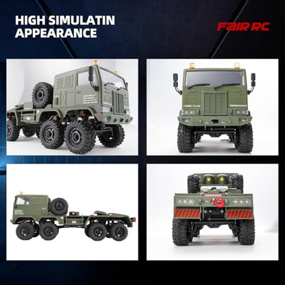 1/18 CR18P Terranaut 8x8 RC Crawler, 8WD Rock Truck with Active-AWS All-Wheel Steering, 2-Speed Transmission, Remote Winch & Portal Axles, Metal Gears Off-Road RC Car for Adults Collectors (Green) - color: Green
