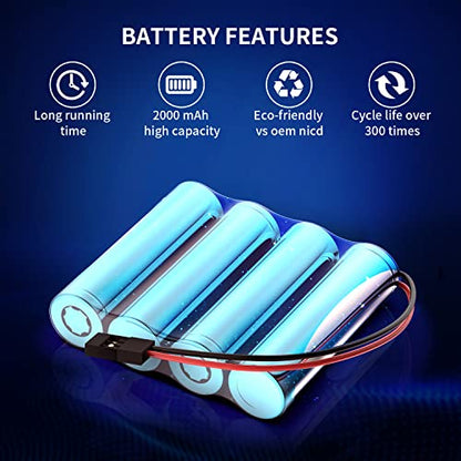 melasta 4.8V 2000mAh NiMH RX Battery 2-Pack with Hitec for Futaba | Replacement receiver pack. Hitec connectors. Includes Tamiya-to-Hitec adapter (female). For RC airplanes/aircraft. - size: 4.8V