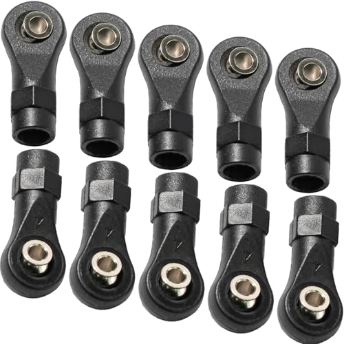 10PCS M4 Nylon Tie Rod End Ball Joint Linkage Ball Head Holder LH/RH Thread Set Compatible with Axial SCX10 Traxxas TRX-4 HSP D90 90046 90047 1/10 RC Truck Buggy Crawler Accessories (L25mm) - style: C