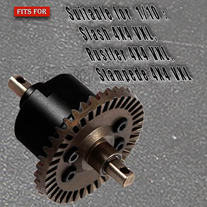 RC Steel Front Main Gear & Differential Case Upgrades Part for 1/10 Slash/Rustler/Stampede 4X4 VXL,Metal Differential Front Differential Upgrades,5381 6882 5379,Black - color: Front Differential(black)
