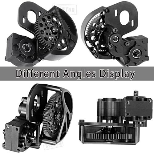Transmission Gearbox Upgrades Part for 1/10 SCX10, SCX10 II 90046,90047,AX10 RC Crawler Truck,Aluminum Center Transmission Gearbox Hops up,Black - color: Black for Upgrades