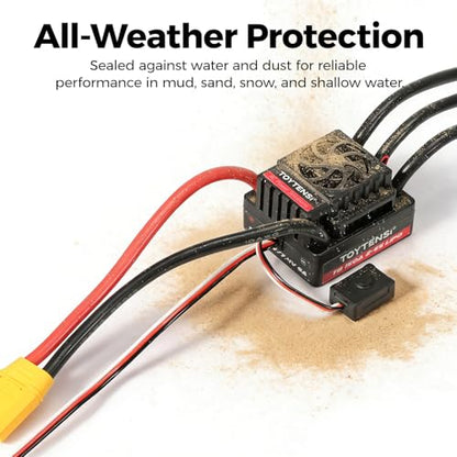 150A Waterproof Brushless ESC, 2-6S LiPo Sensorless Speed Controller for 1/8 RC Car, Truck, Buggy, Truggy, Pre-soldered XT90 & 5.0mm Bullet Connectors, 32-bit MCU - T8 Series - style: 1/8 150A 2-6S XT90
