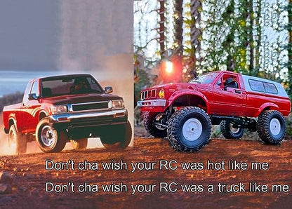 RC Truck WPL C24 RC Crawler 1/16 Scale Off Road RTR | Remote Control Rock Crawler 4x4 Pickup Truck All Terrain LED Light Proportional Throttle Steering Hobby Toy Adult