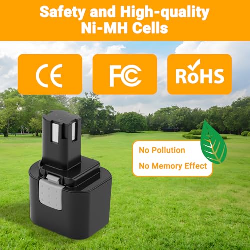 Joiry 2-Pack 7.2V 3000mAh Ni-MH Replacement Battery with Higher Safety & Longer Runtime - Compatible with Ryobi B-723F B-7220F B-7215 1400668 6404651 6406501 6407031 - size: 2-Pack