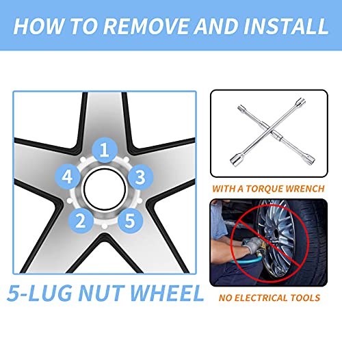 20Pcs Anti Theft Spikes Extended Tuner Wheel/Rims Lug Nuts with Wheel Locks M12X1.5+Socket (Silver) - color: Silver