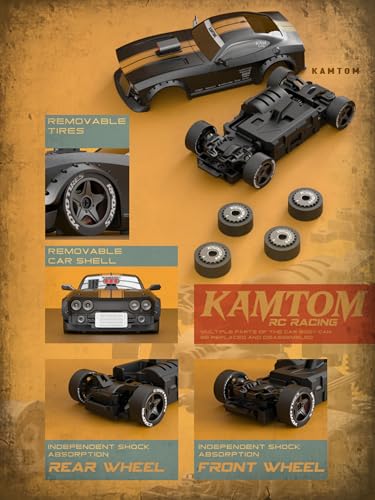 RC Drift Car 1/32 Scale High-Speed 4WD Mini Electric Remote Control Car, 30 km/h with Gyro Stabilization and LED Lights, Suitable for Adults (KM3299-Black) - color: Black
