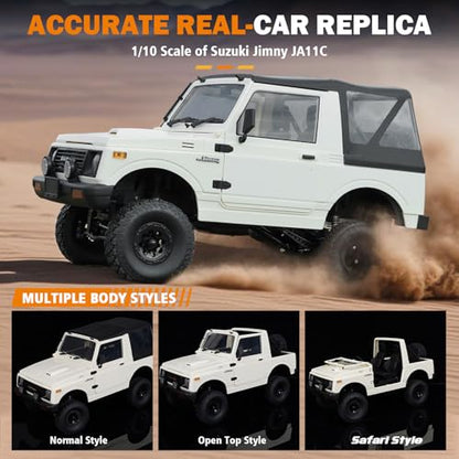 ARRIS WPL C74-1 Jimny JA11 1/10 RC Rock Crawler 4WD RTR Truck | Realistic Jimny Body, LED Lights, Full Proportional Control, Trail Adventure Ready - color: Wpl C74-1 White