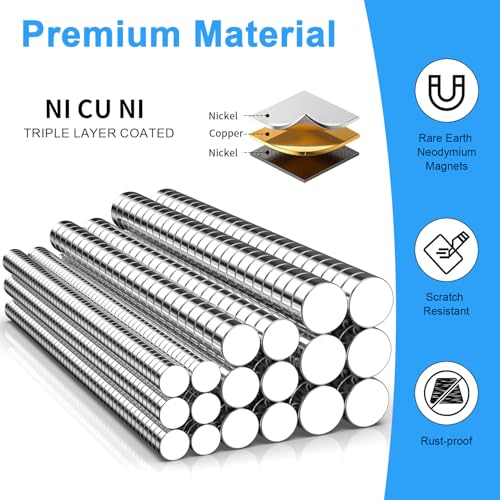 Fridge Magnets, 3 Different Sizes Small Round Magnetic 600 Pack | Rare Earth Neodymium Fridge Magnet for Home Kitchen Office School Magnetic Bookmark Notebook Diary Keychain, Silver - size: Mix-3 Sizes