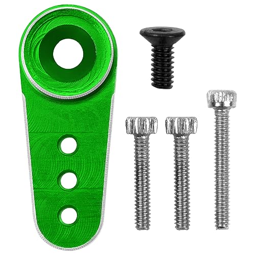 3Pack Aluminum 15T Servo Arm RC Mini Servo Horns Compatible with Emax ES08MA Servo Fit for Axial SCX24 1/24 RC Crawler (Green) - color: Green