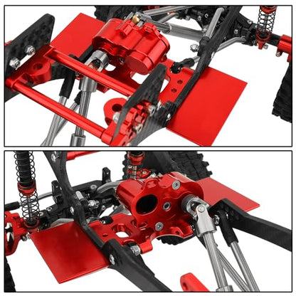 Ultra Light LCG Metal Transmission Low Speed Gearbox with Motor Gear for 1/10 RC Crawler SCX10 TRX4 TRX-4 RC4WD Capra Upgrade Part (red) - color: red