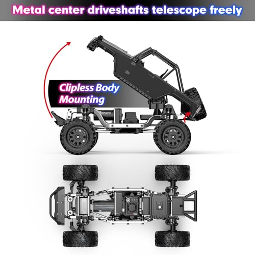 HYPER GO H12Y 1/12 Brushless 4X4 RC Rock Crawlers for Adults with 3 Battery (2 x 2000 mAh and 1 x 3000 mAH Battery and 2 Charging Cable Include) d