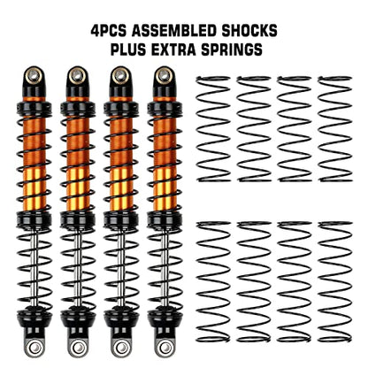 INJORA RC Shock Absorber 4pcs RC Damper for 1/10 RC Crawler Car Axial SCX10 90046 AXI03007 TRX4 TRX6 (110mmm) - size: 110mm